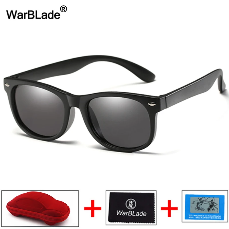 

WarBlade Kids Polarized Sunglasses TR90 Cat's Eye Children Boys Girls Sun Glasses Silicone Safety Glasses Baby UV400 Eyewear