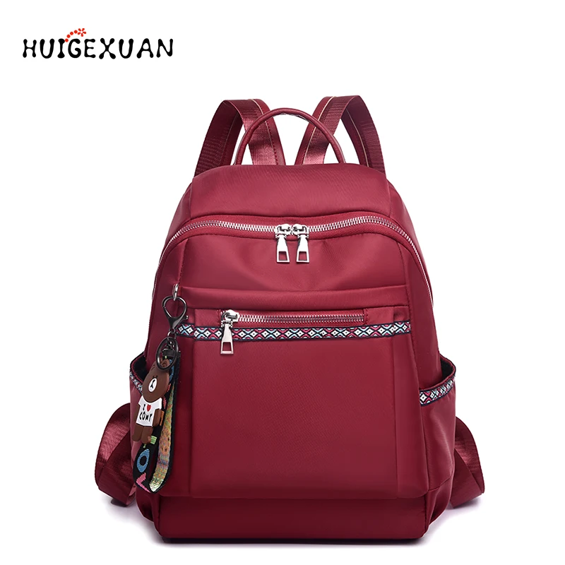 Высококачественная нейлоновая женская школьная сумка на молнии для подростков, рюкзак для девочек с мягкой ручкой, портативный школьный рюкзак, студенческий рюкзак с защитой от кражи