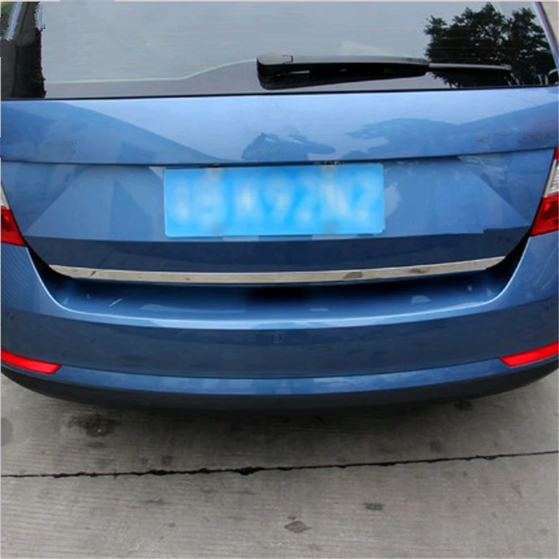 

WELKINRY car auto cover styling for skoda Rapid Spaceback 2013 2014 2015 2016 stainless steel rear tail gate liftgate box trim