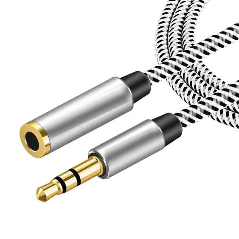Jack 3.5mm Male to Female 90 degree Audio Cable Headphone Aux Audio