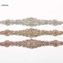 30 PIECES Wholesale Sewing On Clear Crystal Rhinestones Appliques Rose Gold Sliver For Wedding Bridal Gown Belt DIY Accessory