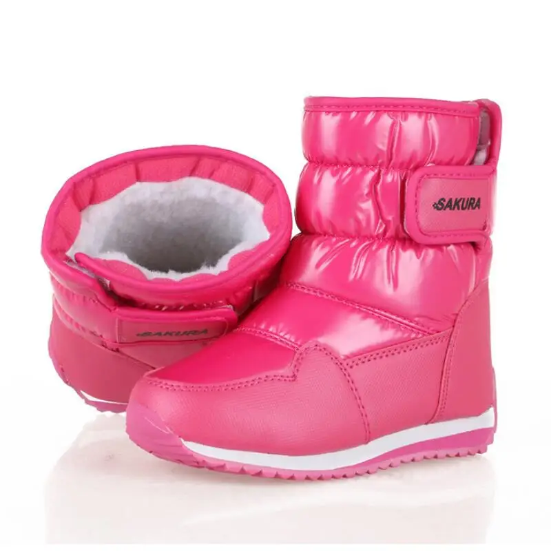 SKHEK/зимние ботинки для девочек с цветочным принтом; зимние ботинки для маленьких девочек; теплые зимние ботинки для мальчиков; обувь для девочек; размеры 23-36; C002