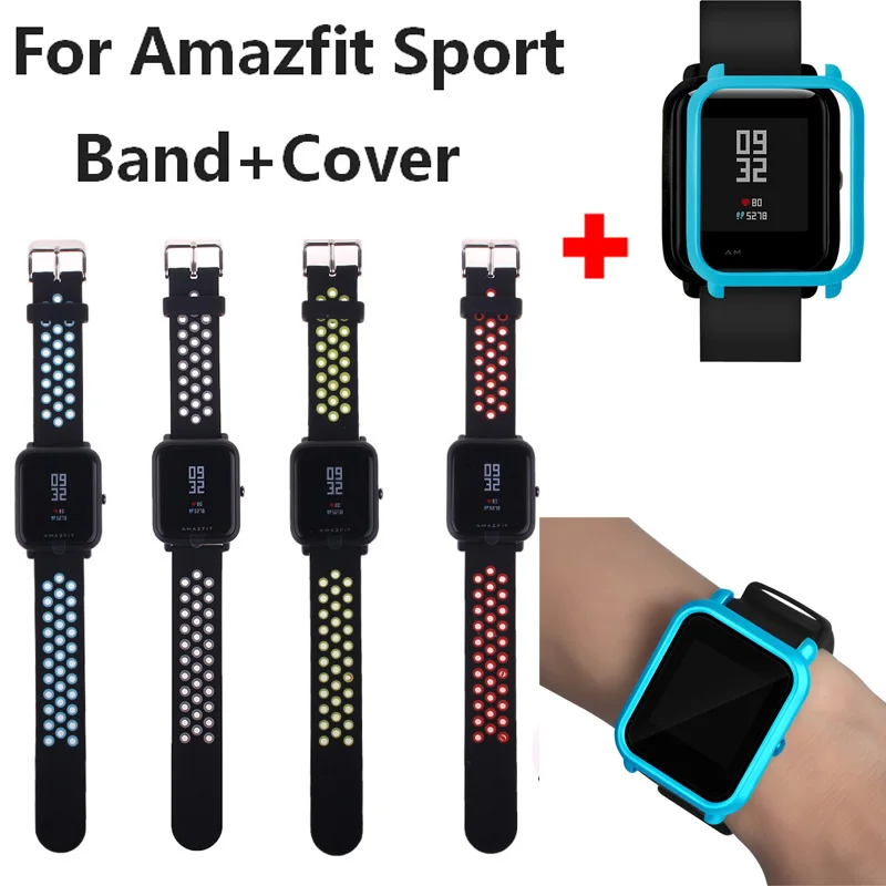 2 в 1 COMLYO ремешок для Xiaomi Huami Amazfit Bip BIT PACE Lite Youth Smart Watch браслет с чехлом huami amazfit