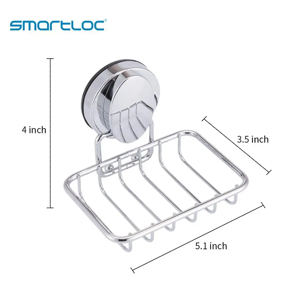 smartloc Vacuum Suction Iron Wall Mounted Soap Dish Drain Dispenser Bathroom Accessories Organizer Bath Shower Storage Container