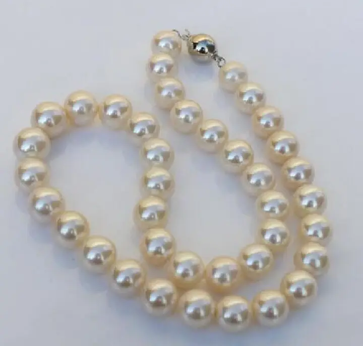 

classic AAA+ 10-11mm Natural south sea white pearl necklace good luster 18" (9.13)