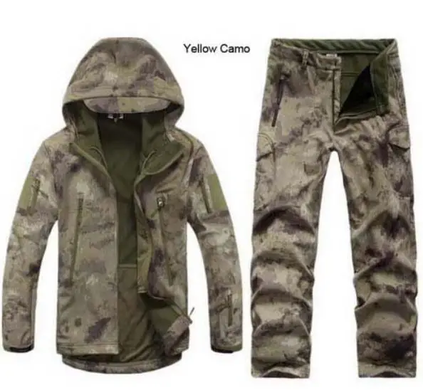 

Camouflage Hunting Clothing Shark Skin Soft Shell Lurker Tad V 4.0 Outdoor Tactical Military Fleece Jacket + Uniform Pants Suits