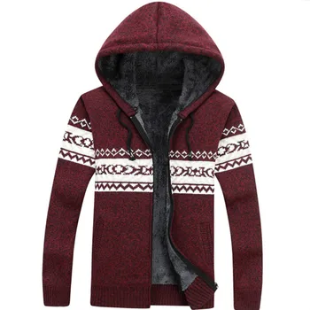 

Mens Sweaters Fleece Christmas Sweate Autumn Winter Warm Cashmere Dress Slim Fat clothes Zipper Men Knitted Coat Man Sweater