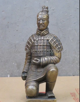 

8.5"Chinese bronze statue Qin shihuang terracotta warrior figures
