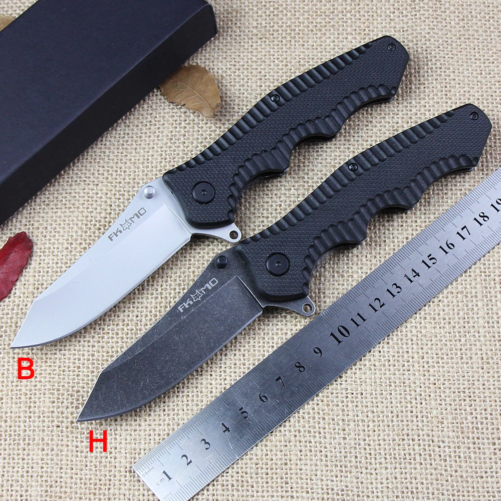 Outdoor Hunting Fox Folding Knife 440C Blade+G10 Handle Camping Pocket