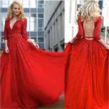 echte bilder Luxus 2016 abendkleid mit langen Ärmel pailletten rückenfreie dubai kaftan abendkleid frauen partykleid