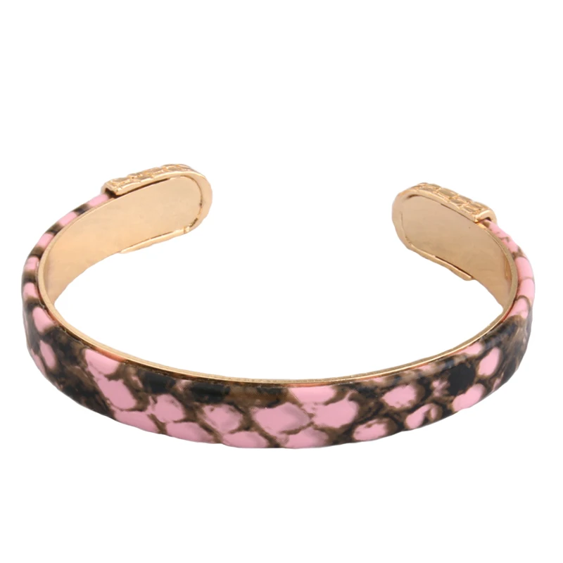 NeeFuWoFu браслеты кофейная кожа Медь Тигр Печать браслеты женщина открытый градиент руководство для национальный шарм ювелирные изделия подарок - Окраска металла: pink