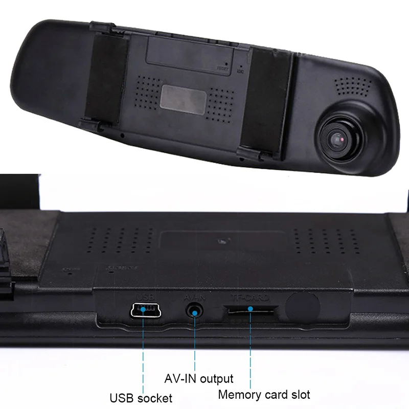 TOSPRA 4,3 samochodu kamera DVR Full HD 1080 P automatyczna kamery widok z tylu lustro kamera DVR Авто rejestrator Dashcam