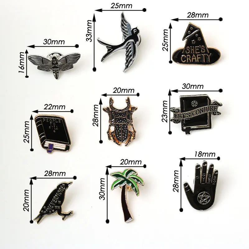 Классическая черная брошь европейские ретро буквы птицы насекомые и растения свитера пальто корсаж костюмы булавки пальто с ювелирными украшениями подарки