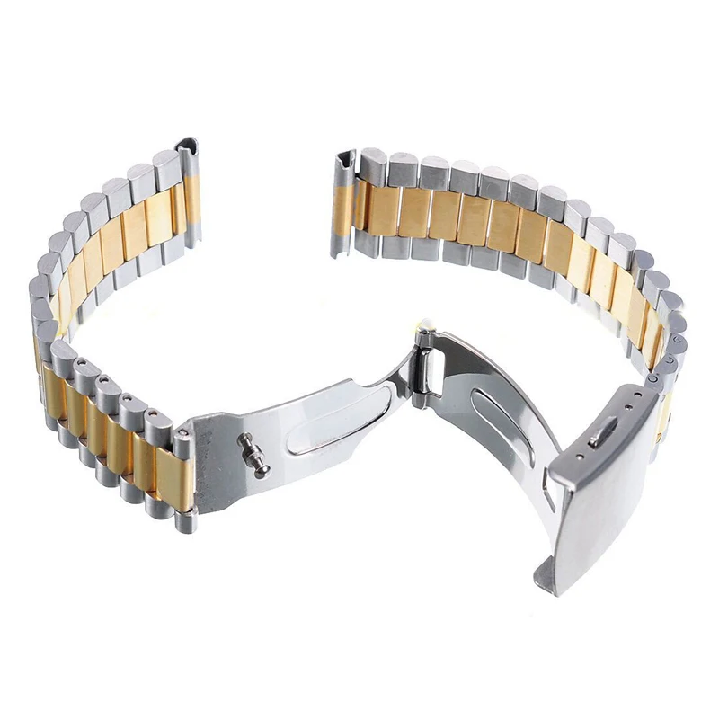 Shellhard Stainless Steel Buckle Straight End Watch Strap Band Bracelets For Mens Women 12 14 16 18mm Sliver Gold Relojes Hombre