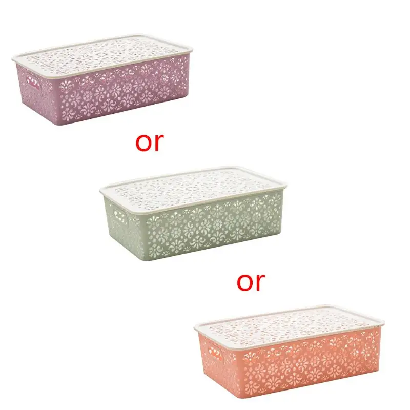 

Hollow Plastic Storage Basket Rectangular Desktop Snack Storage Box Bathroom Cosmetics Storage Basket Debris Basket