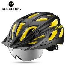 ROCKBROS Bike Helmet Magnetic Goggles Bicycle Helmet Men Women Cycling Polarized Lens Visor Helmets Light MTB Road Helmets M6110