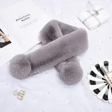 Шарфы плюшевые зимние теплые мягкие имитация выдры кроличья шерсть утолщение короткий плюшевый шейный шарф модный шарф для женщин и девушек