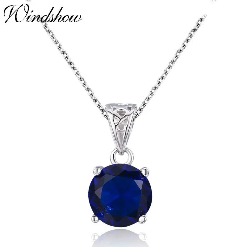 Slim Cute Small Round CZ Birthstone Birthday Stones 925 Sterling Silver Pingente Pendants Women Girls Friend Gift Jewelry Bijoux - Окраска металла: Blue