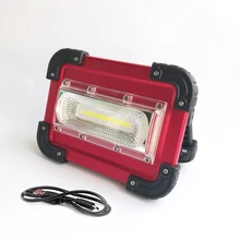 20W COB LED Flood Light Outdoor Portabale Lights Led Rechargeable Spotlights Work Lamp 18650 Powerbank Camping Tent Floodlight