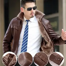 Мужская кожаная куртка, пальто, горячая новинка, модные толстые теплые зимние кожаные куртки, меховое пальто, шерстяная подкладка, Смешанные кожаные M-4XL