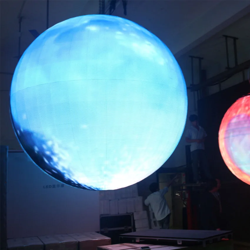

P4.8 sphere led displays 360 degree flexible full color indoor ball sphere led screen