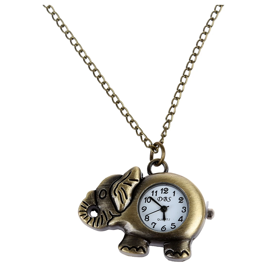 

40 x 31 mm Pocket Watch Necklace Watch Bronze Elephant
