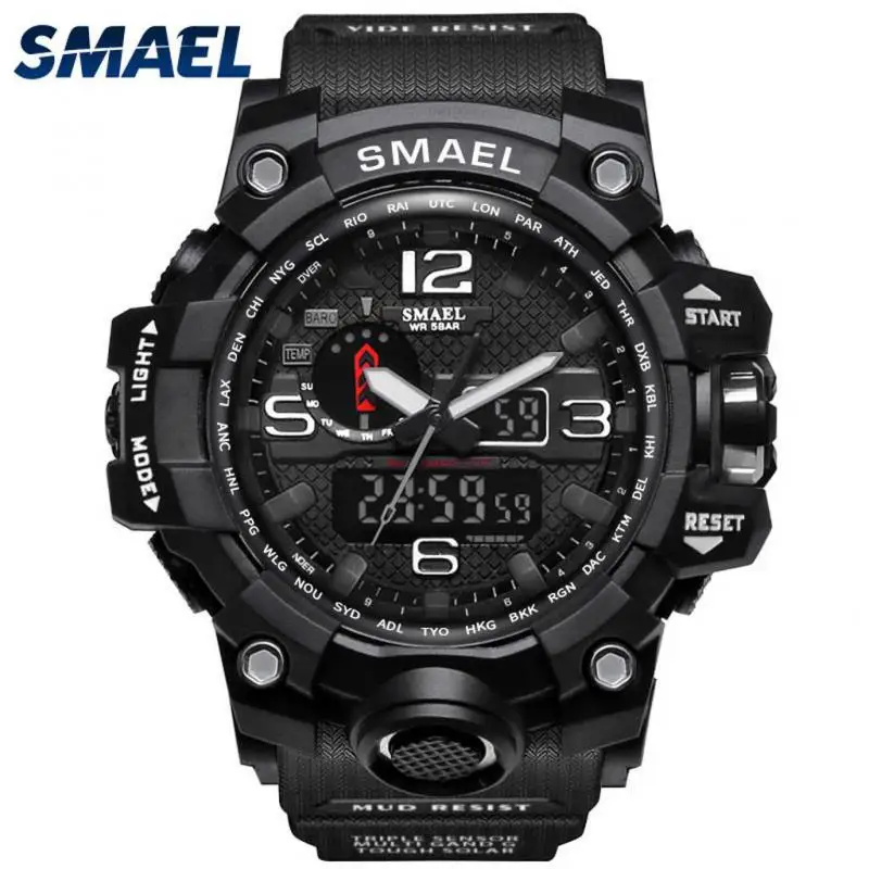 

Men Military Watch Waterproof Wristwatch Dual Display Analog Digital LED Quartz Clock Sport Watch Male Electronic Wrist Watches