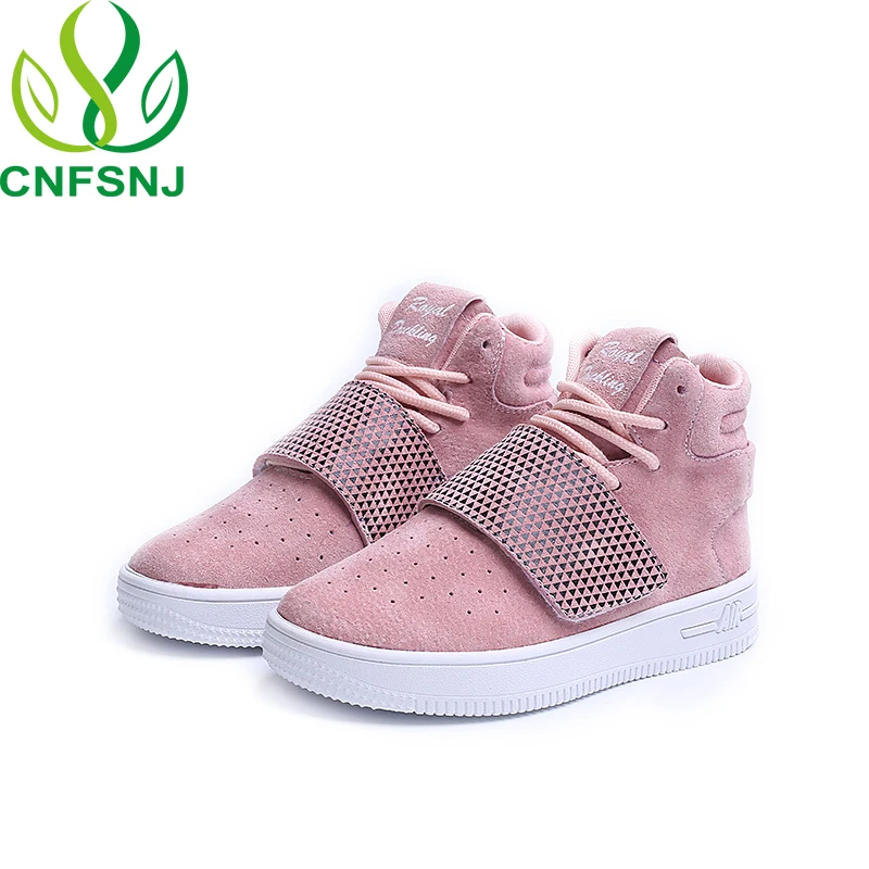CNFSNJ 2019 الخريف الشتاء جديد الأطفال أحذية رياضية الفتيان الفتيات عالية مساعدة رياضية الفتيات الجلود حذاء كاجوال الاطفال أحذية رياضية