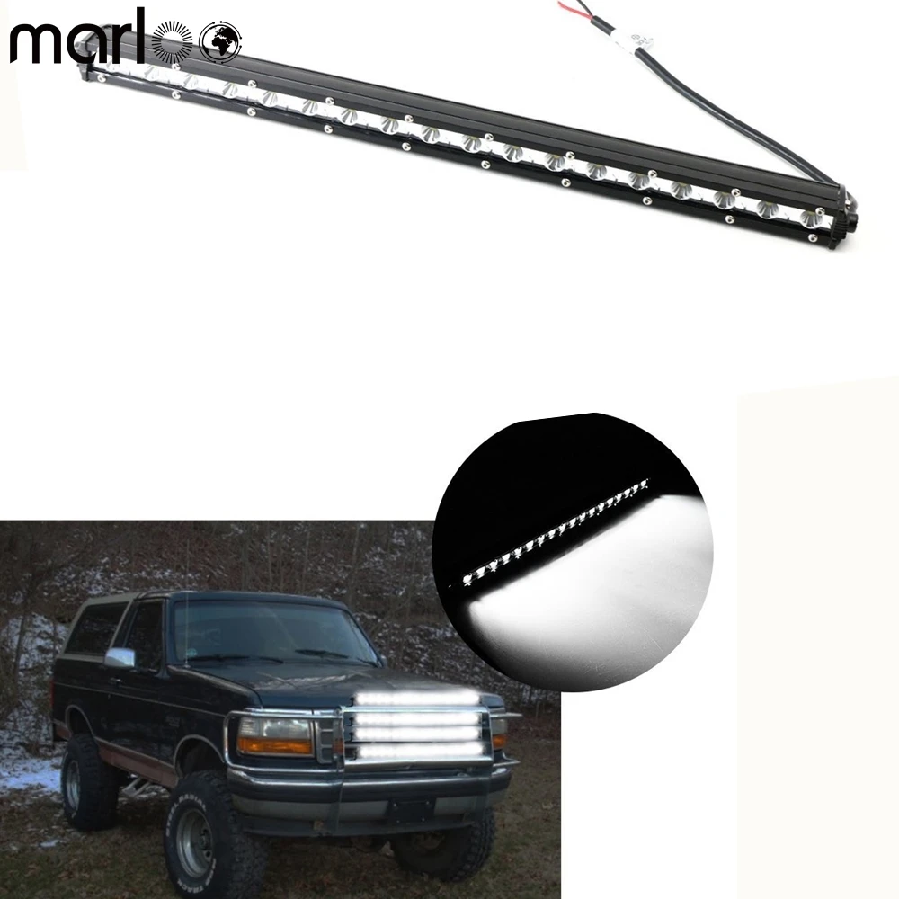 

Marloo 20" Ultra Slim 54W High Power LED Light Bar with Mounting Brackets For Jeep Ford Offroad Car Truck ATV Motorcycle
