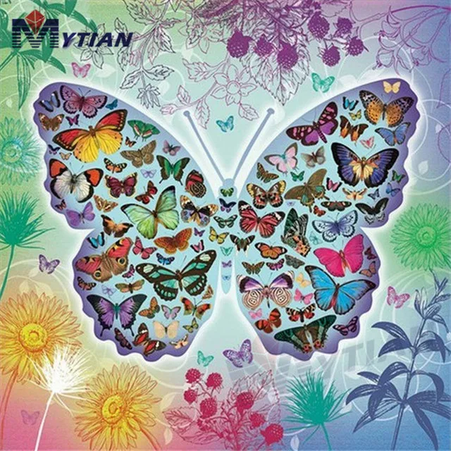 5D DIY Diamond Painitng Cross Stitch Colorful Butterfly Rhinestone Crystal Needlework Embroidery Full Square Round Drill | Дом и сад