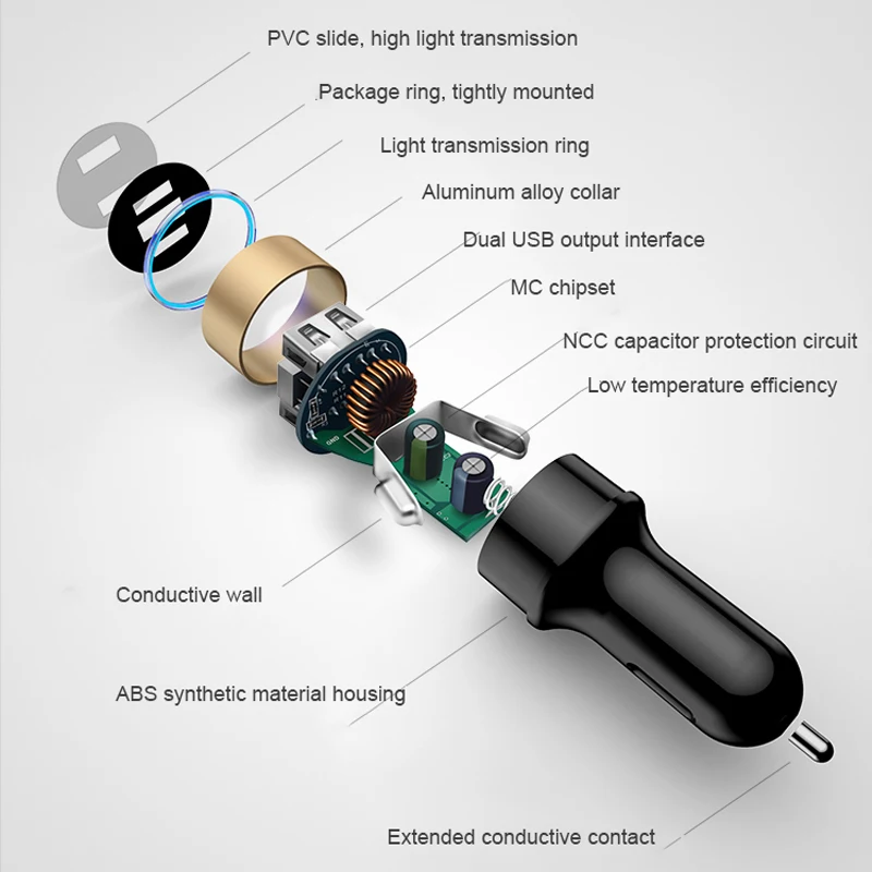 Автомобиль прикуривателя Универсальный USB адаптер Dual Usb Автомобильное Зарядное устройство 3.1A автомобиля Зарядное устройство с автомобиля Напряжение Дисплей для телефона moto зажигалка usb прикуриватель