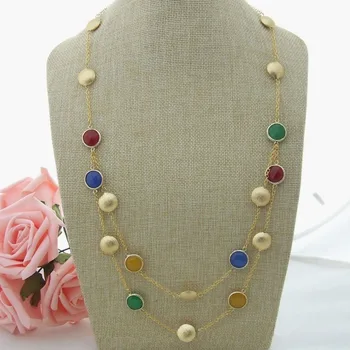 

N032806 29''-32'' 2 Strands Multi Color Necklace