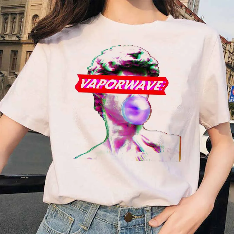 Vaporwave рубашки ulzzang Grunge Tumblr графическая Футболка harajuku Эстетическая Винтажная футболка корейский стиль 90s одежда футболка - Цвет: 5400