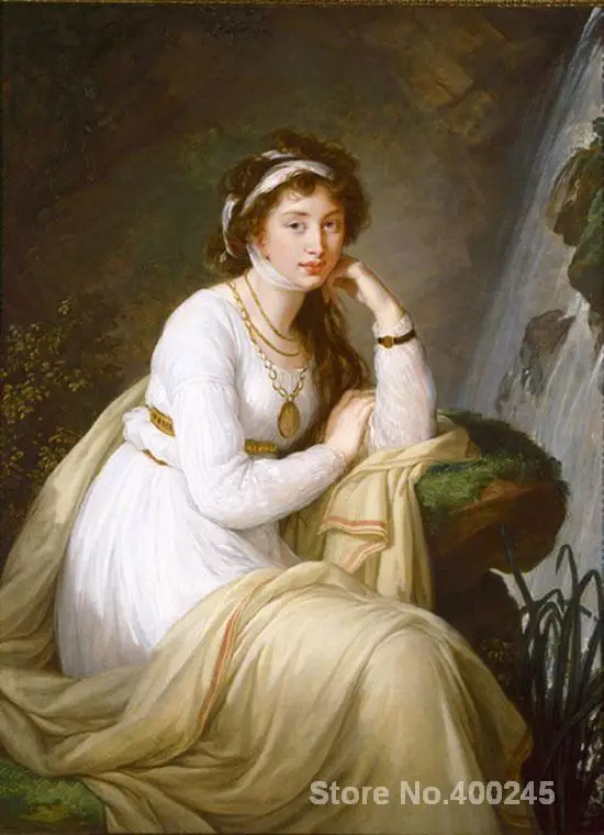 

Famous Portrait Elisabeth Vigee Lebrun Anna Ivanovna Baryatinskaya Tolstoy oil Painting canvas High quality Hand painted
