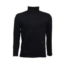 Fashion Men’s Autumn Winter Turtleneck Sweater Shirt Solid Pattern Pullover – Black M
