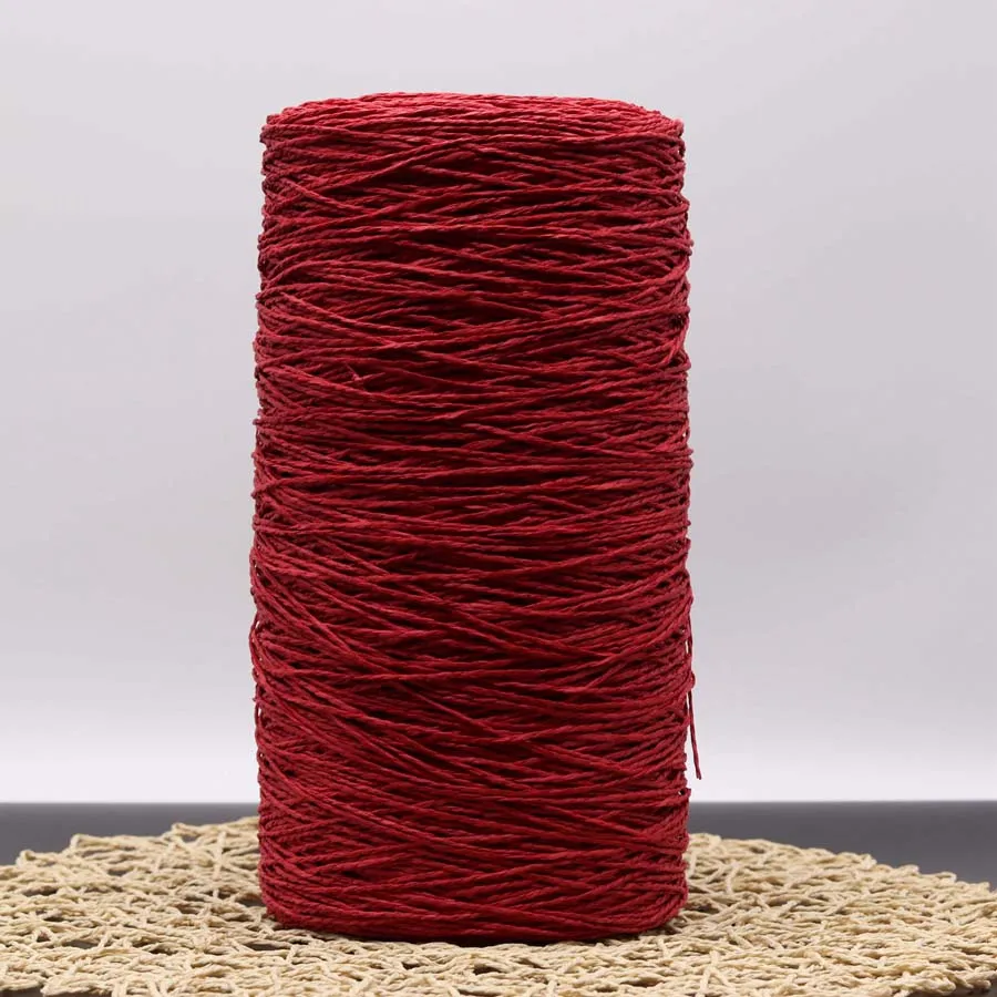 500 г/рулон соломенные из пальмового волокна пряжа окрашенная крючком пряжа для DIY Вязание летняя соломенная шляпа сумки подушки корзины материал - Цвет: redwine