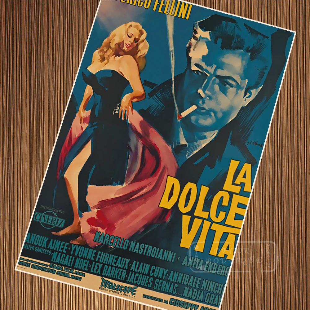 1960 La Dolce Vitaクラシック映画オールドフィルムレトロヴィンテージポスターキャンバス絵画diy壁紙家の装飾ギフト Vintage Poster Poster Vintageposter Retro Vintage Aliexpress