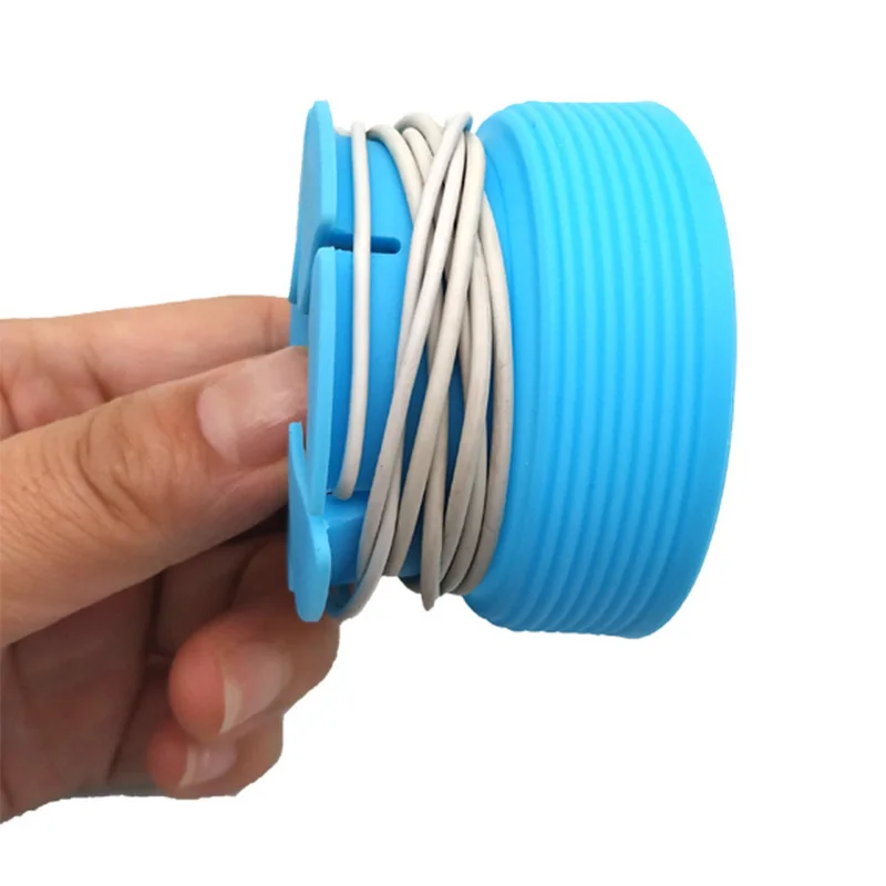 Portable Silicone Cable Organizer Winder For Earphone Digital Cables Colorful Round Mini Earbud Container Stretch Storage Box