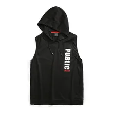 Мужская хлопковая толстовка с капюшоном, спортивная одежда для тренажерного зала, одежда для фитнеса, 5XL 6XL 7XL, майка, мужская спортивная одежда без рукавов, футболки, рубашка, повседневный жилет