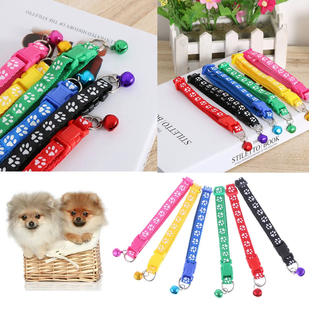 

New Strap Buckle Small Footprint Dog Puppy Nylon Fabric Cat Kitten Pet Dog Collar Service Dog Harness Dog Bandana Petshop Lovely
