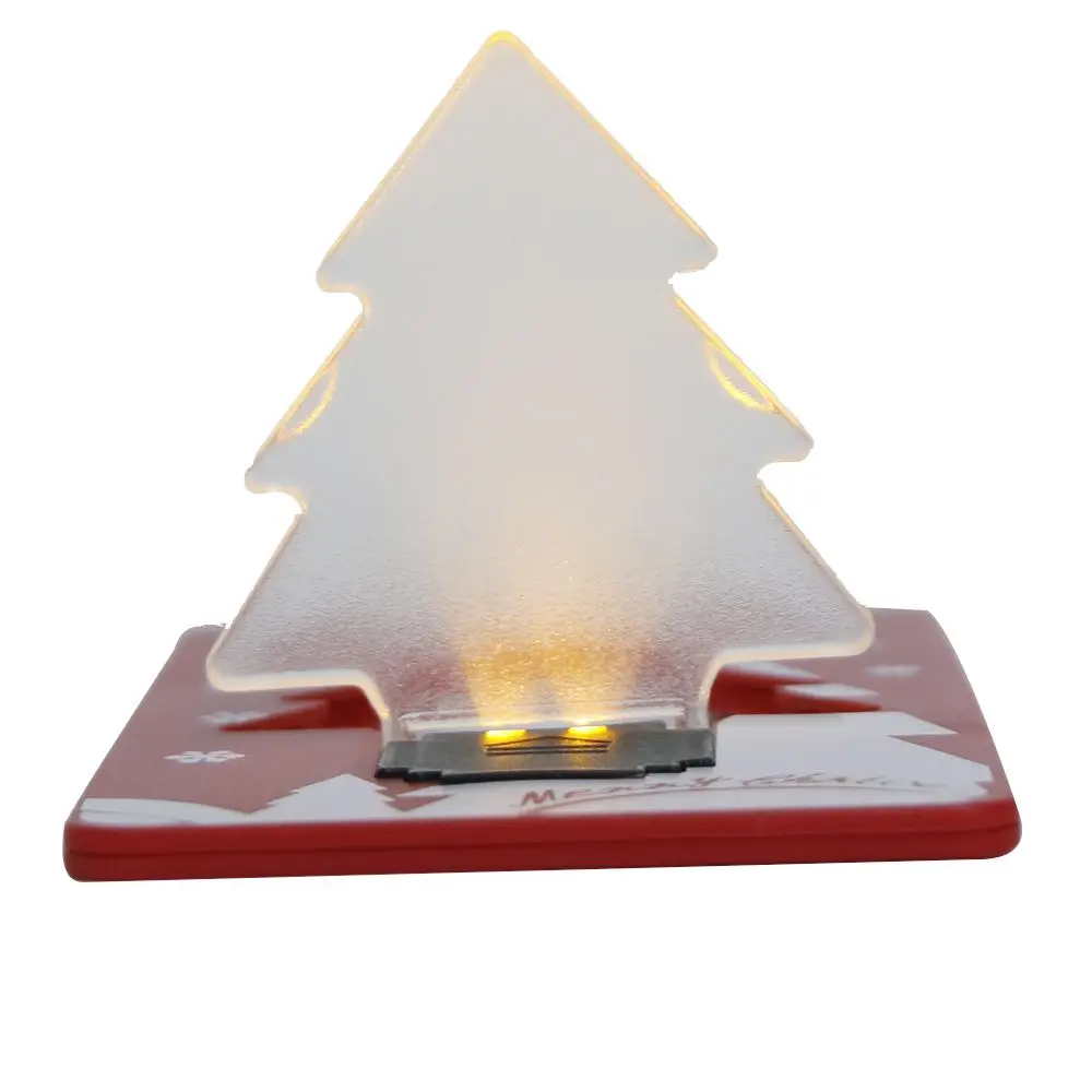 

Hot Christmas Decoration Pocket Folding Xmas Tree Shape LED Light Credit Card Christmas Gift Deco