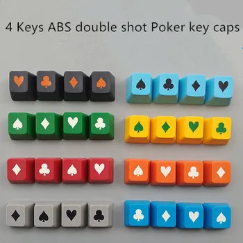 

4 Keys/set Taiwan Taihao ABS double shot Poker key caps mechanical keyboard keys OEM R4 height