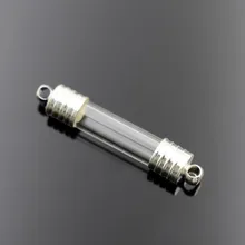 100 штук две серебряные collor Шапки стеклянной трубки миниатюрная винтажная подвеска формирование микрорельфа имени на рисе art ювелирные изделия делая компонент кулон