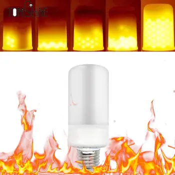 

E27 E26 LED Flame Effect Fire Light Bulbs Flickering Emulation flame Lamp AC85-265V 5W Christmas Holiday garden decoration light