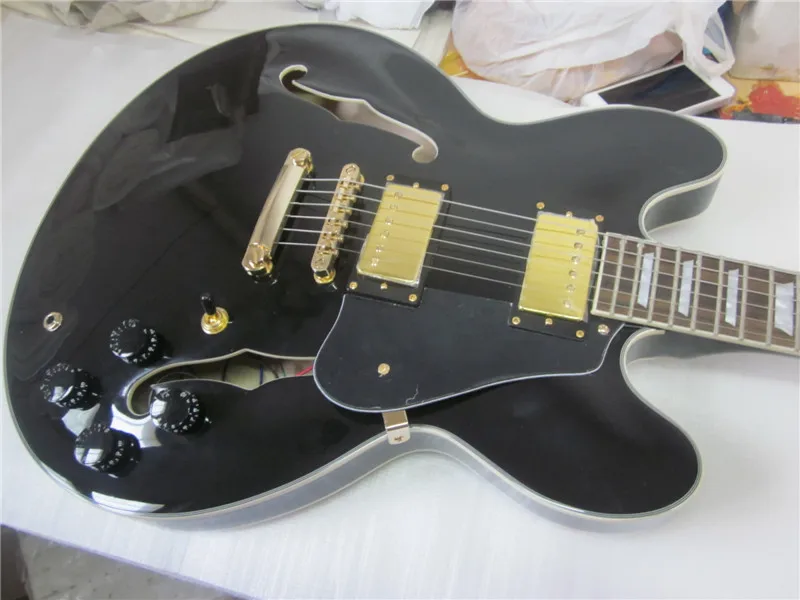 FREE SHIPPING electric guitar 2016 new LP CUSTOM es 335 electric GUITAR+black color+GUITAR IN CHINA