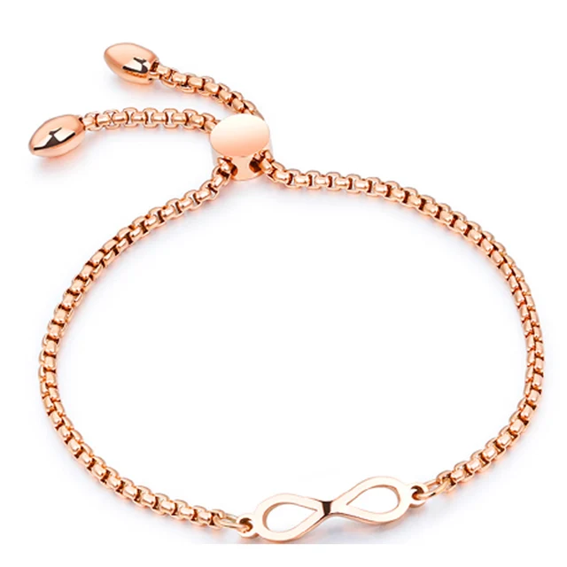 Stainless Steel Charm Bracelet Rose Gold / Gold / Silver Length