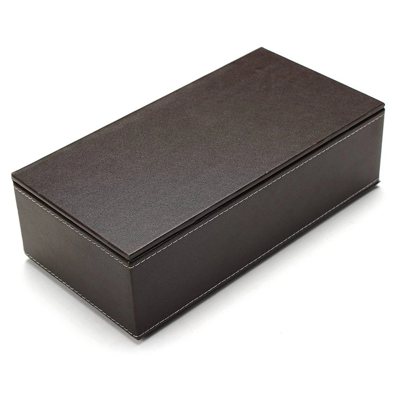 Portable Leather Rectangular Tissue Cover Box Holders Case Pumping Paper Hotel Home Car Gift Brown 6