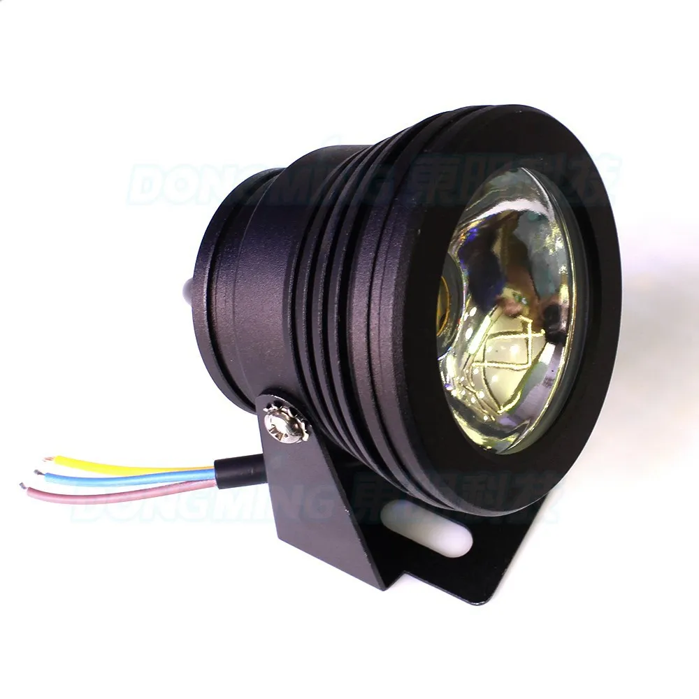 Черная крышка подводные фонари RGB DC12V 10 Вт RGB бассейн свет IP68 водонепроницаемый фонтан освещения+ 24key пульт дистанционного управления