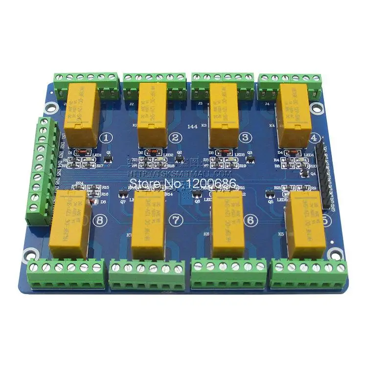 

8 link signal relay module 5V12V24V low level trigger 1A current signal control