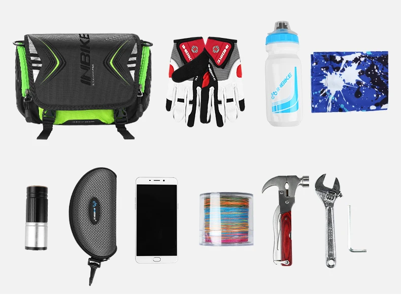 Top INBIKE Waterproof Bike Bag Large Capacity Handlebar Front Tube Bag Bicycle Pocket Shoulder Backpack Cycling Bike Accessories 12